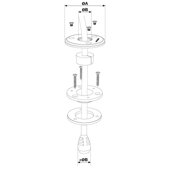 Scanstrut DS-LP-21A-S Stainless Steel Low Profile Cable Seal - 4-9mm - Image 2