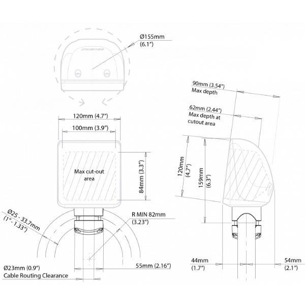 Scanstrut SPR-1u-RM ScanPod - Rail Pod - White - Image 2