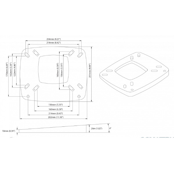 Scanstrut WD-RAD-01 Base Wedge - Direct Radome Mount - 8 Inch - Image 2