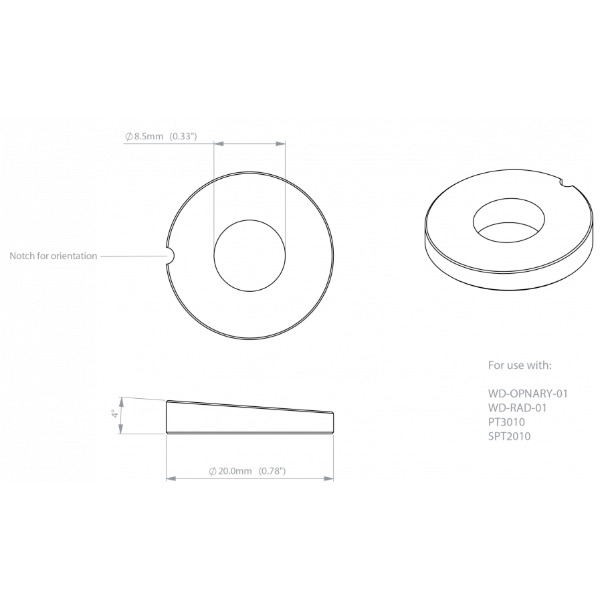 Scanstrut WD-WP 4 Degree Base Wedge Washer Kit - 4-Pack - Image 2