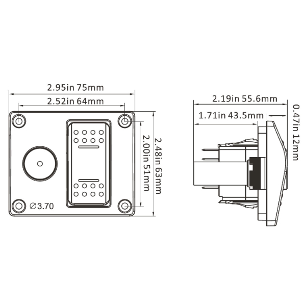 Seaflo ASP201 Bilge Alarm Switch Panel Only - 10A Max - 24V - Image 2