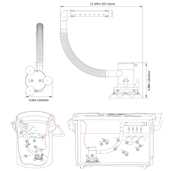 Seaflo BP1G35010 Portable Aerator Pump Kit - 350Gph - 12V - Image 3