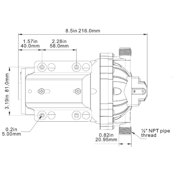 Seaflo DP205006051 Water Pressure Pump - 5.0GPM - 60 PSI - 24V - Image 2