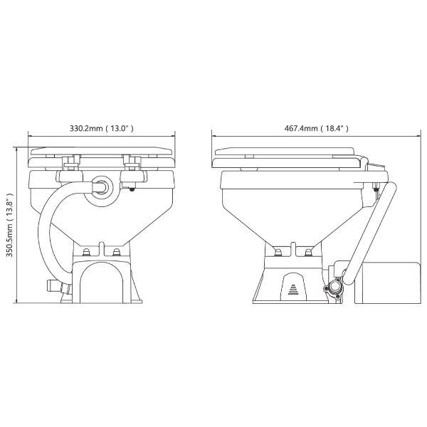 SeaFlo MTE201 Marine Toilet - Electric - Compact - 24V - Image 2