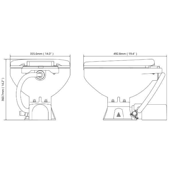 SeaFlo MTE101R Marine Toilet - Electric - Regular - 12V - Image 2