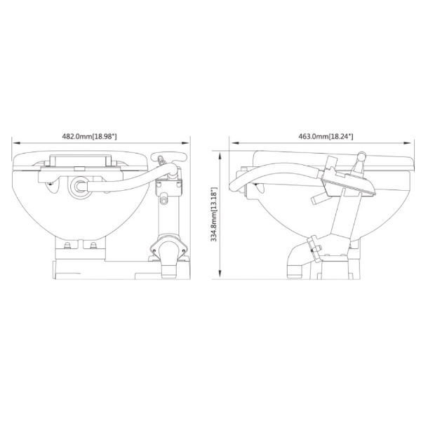 SeaFlo MTM01 Marine Toilet - Manual - Compact - Image 2