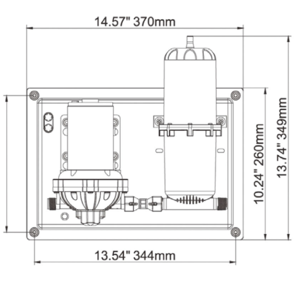 SeaFlo WSK1055060003 Water Pressure System Kit - 5.5GPM / 60PSI - 1L Tank - 12V - Image 2