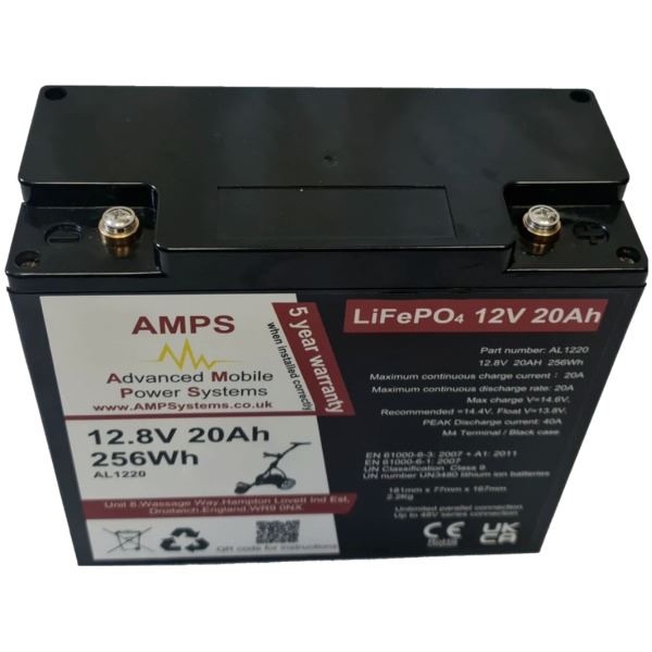 Sterling AMPS AL1220 LiFePO4 Lithium Battery - 12V / 20Ah - Image 2