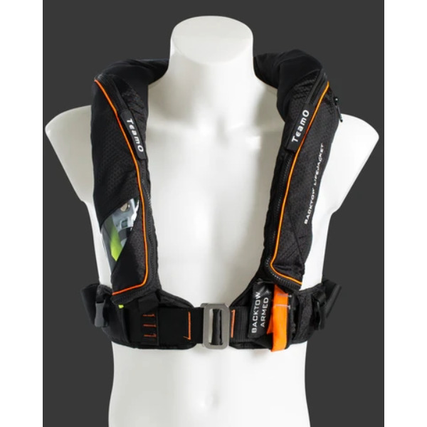 TeamO 170N Offshore BackTow Lifejacket - Pro Sensor Elite - Black / Orange