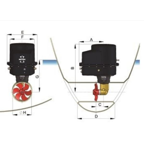 Vetus BOW1604DI Ignition Protected Bow Thruster - 160kgf - 24V - Dia. 250mm - Image 2