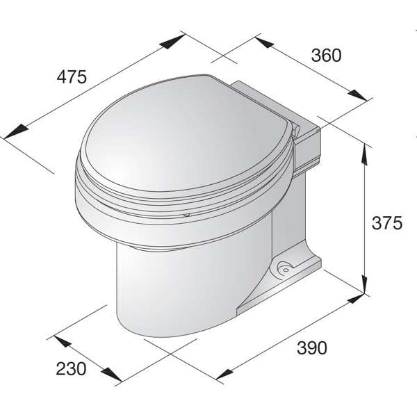 Vetus Marine Toilet 12V Type TMW12Q - Image 2