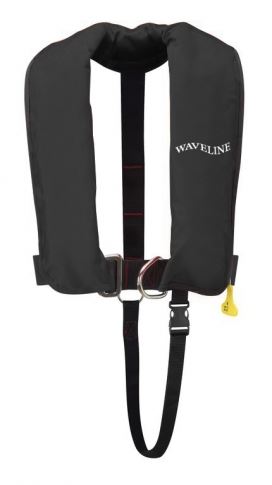 Waveline 165N ISO Black Auto Harness LifeJacket With Crutch Strap