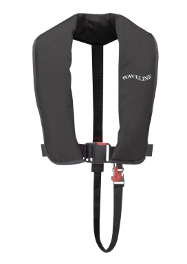 Waveline 165N ISO Black Manual LifeJacket With Crutch Strap