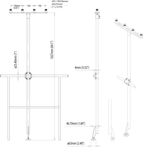 T-Pole Dimensions